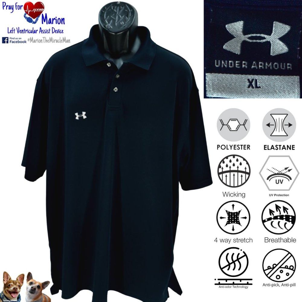 Under Armour L Solid Black Classic Performance Po… - image 1